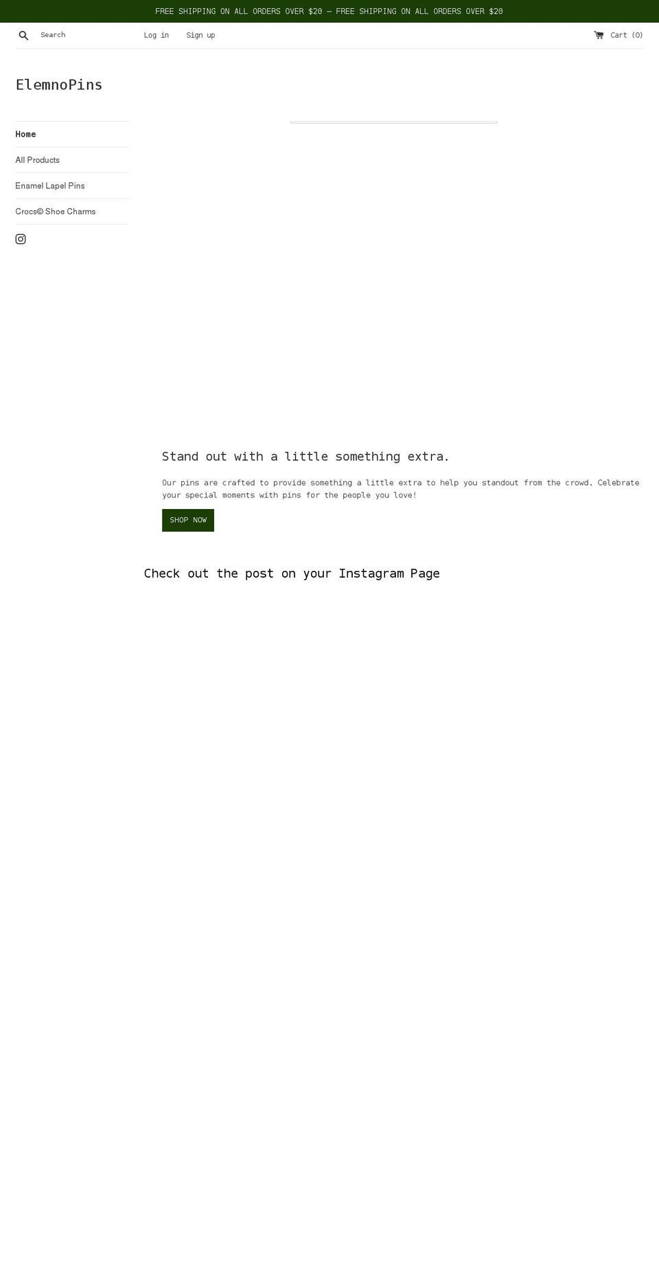 elemnopins.com shopify website screenshot