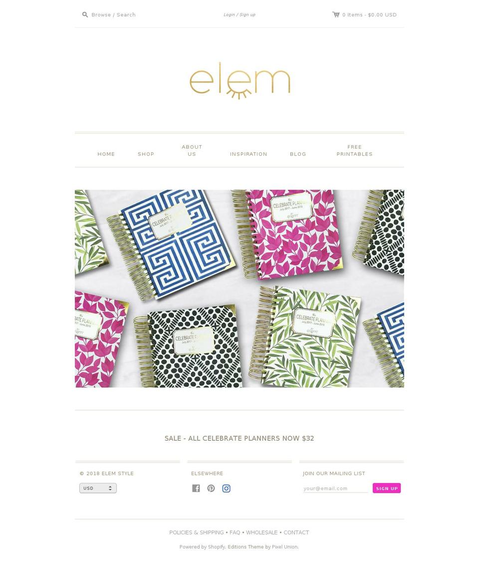 elemstyle.com — Shopify storefront screenshot