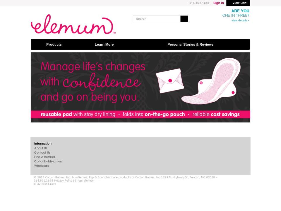 elemum.com shopify website screenshot