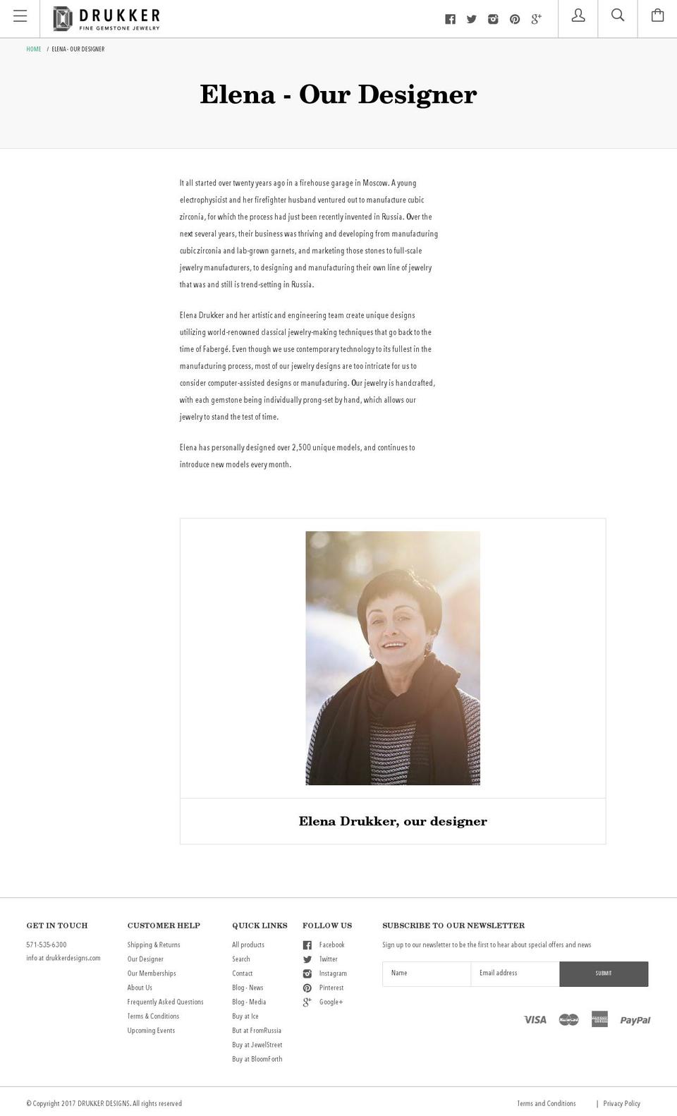 elenadrukker.com shopify website screenshot