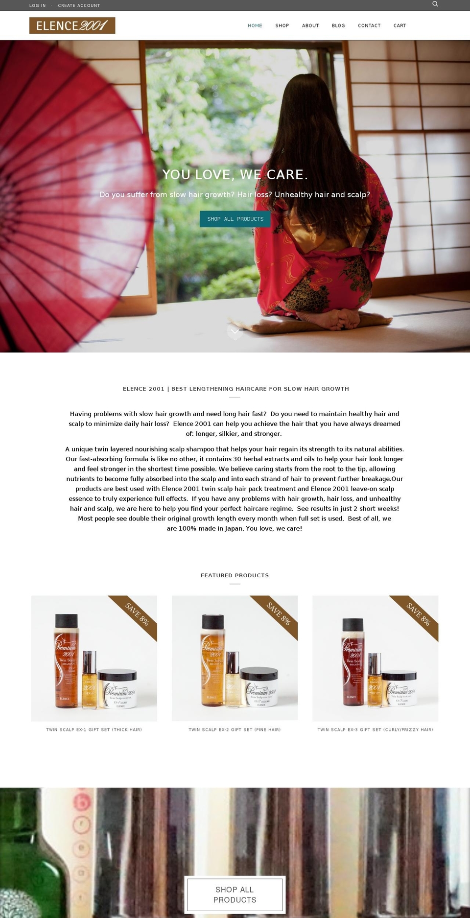 elence2001.com shopify website screenshot