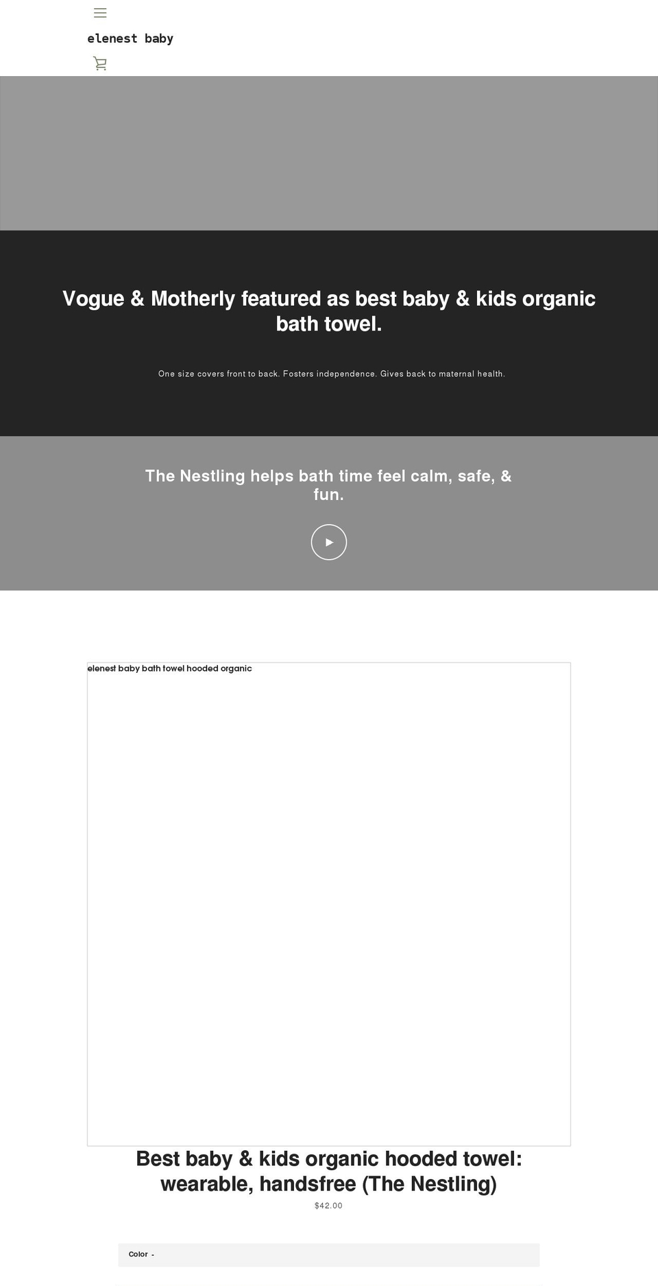elenestbaby.com shopify website screenshot