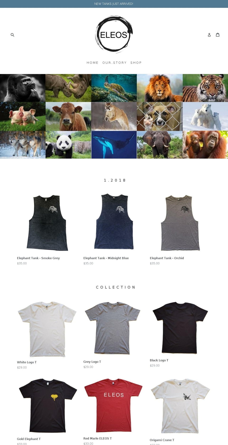 eleosclothing.com — Shopify storefront screenshot