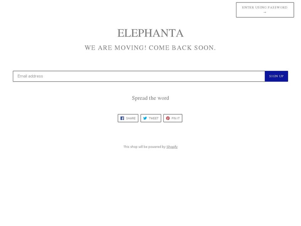 elephantastyle.com — Shopify storefront screenshot