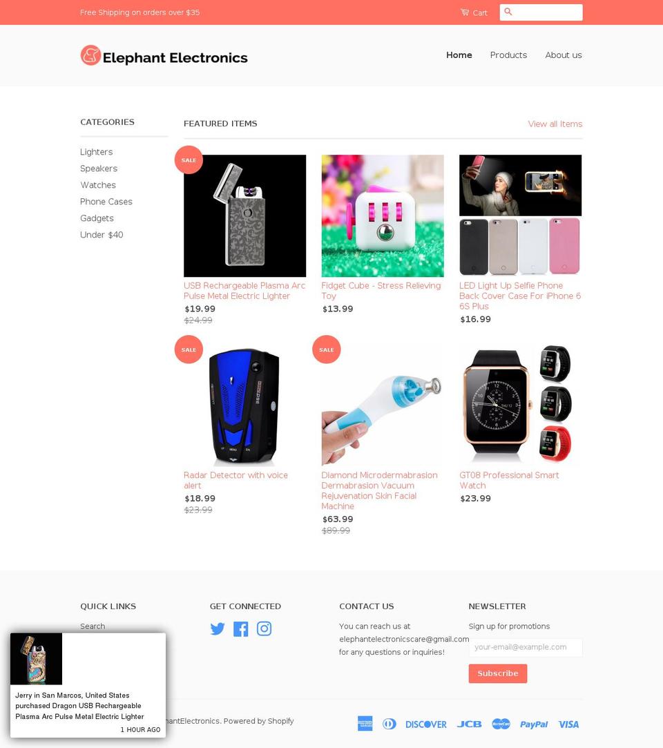 elephantelectronics.com shopify website screenshot