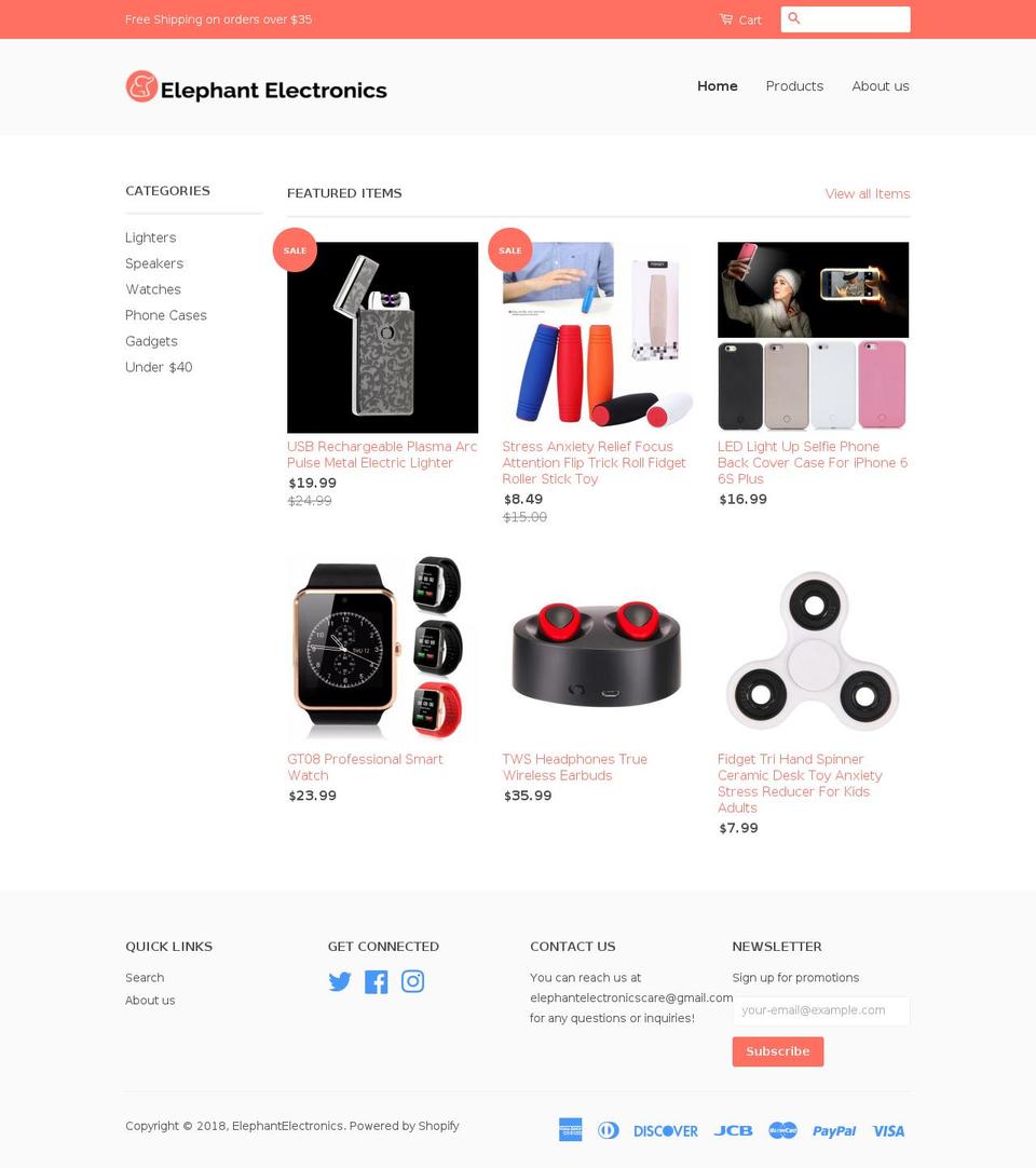 elephantelectronics.net shopify website screenshot