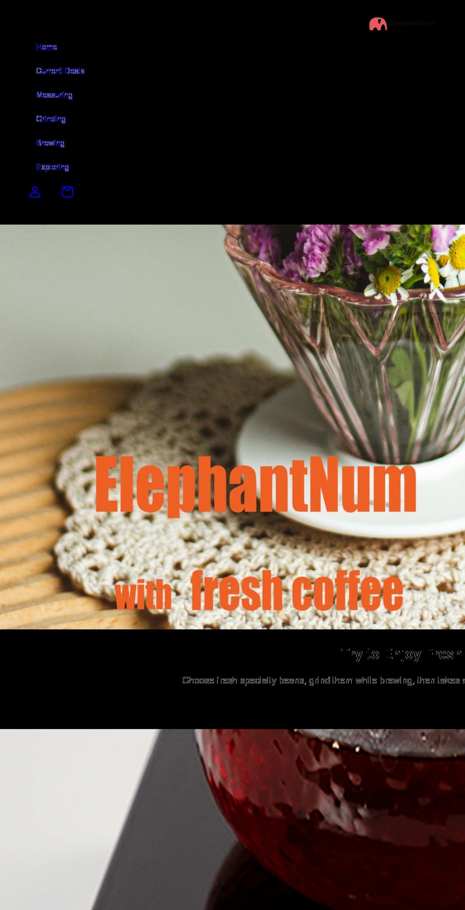 elephantnum.com shopify website screenshot