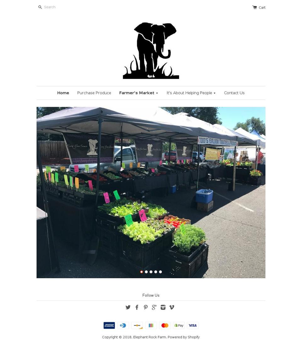 elephantrockfarm.com shopify website screenshot