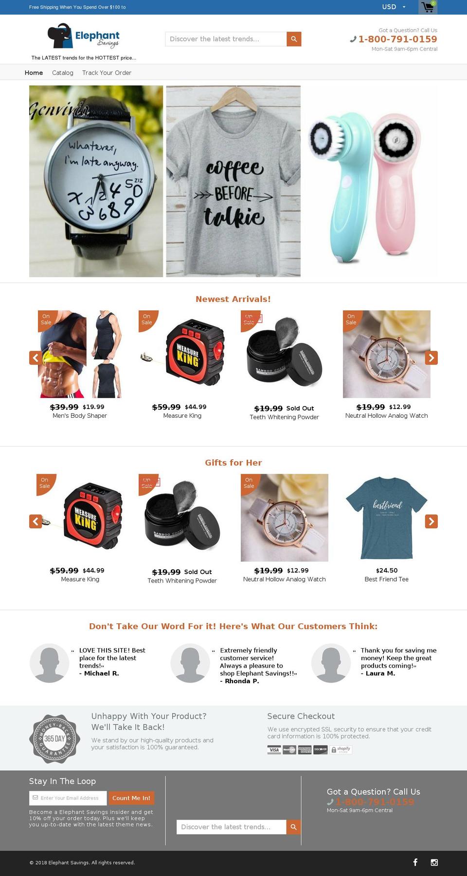 elephantsavings.com — Shopify storefront screenshot