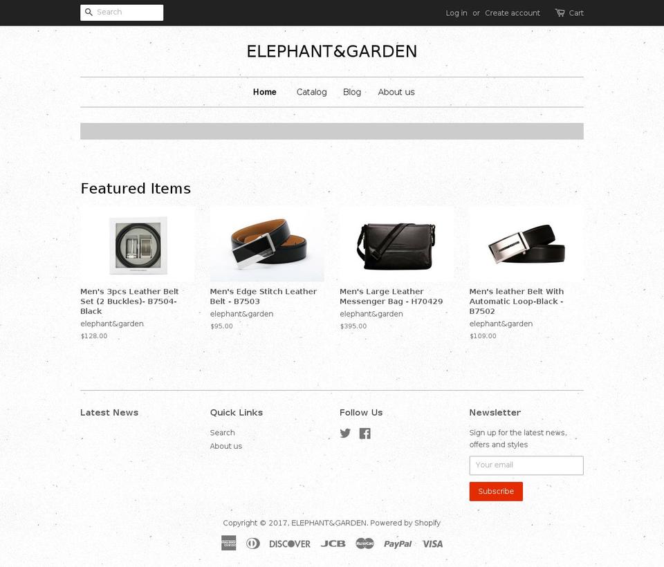 elephantsgarden.com shopify website screenshot