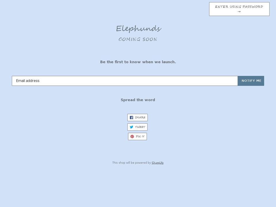 elephunds.com shopify website screenshot