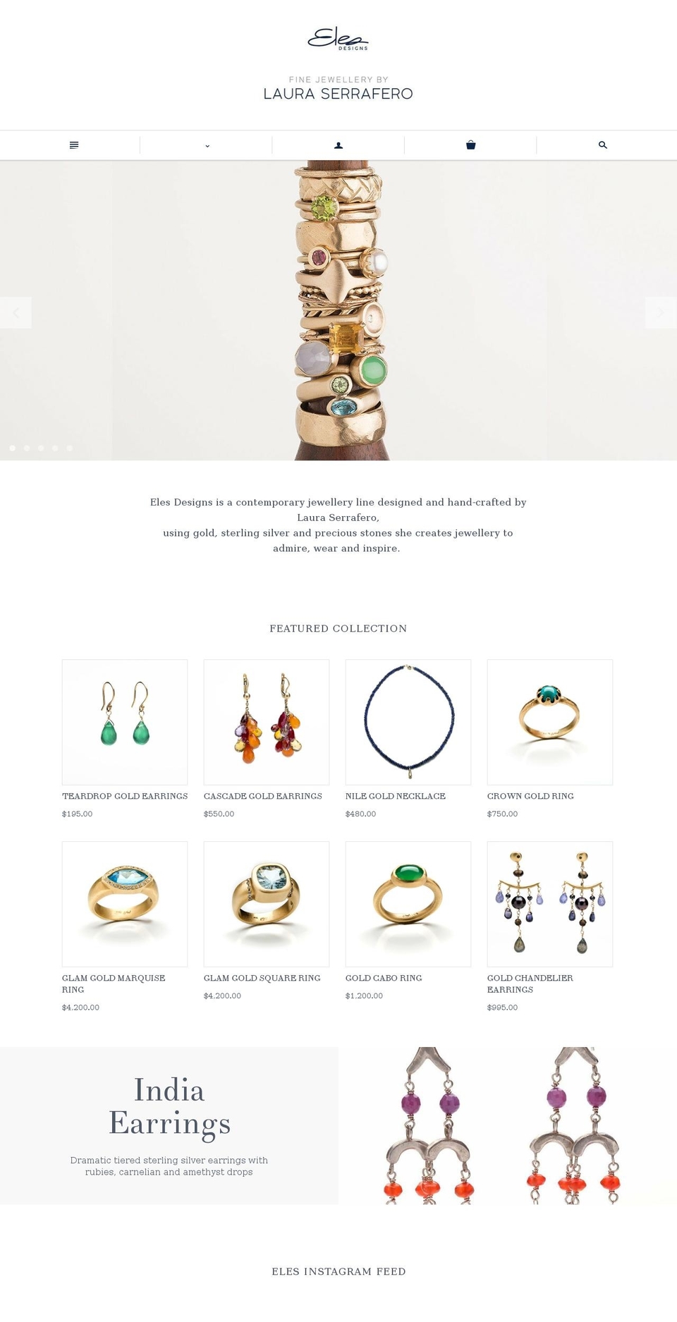 eles-designs.com shopify website screenshot