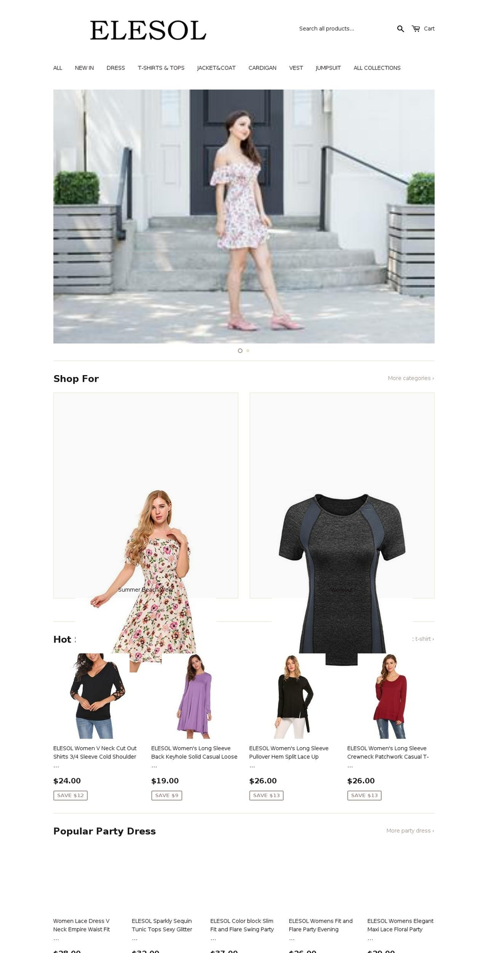 elesols.net shopify website screenshot