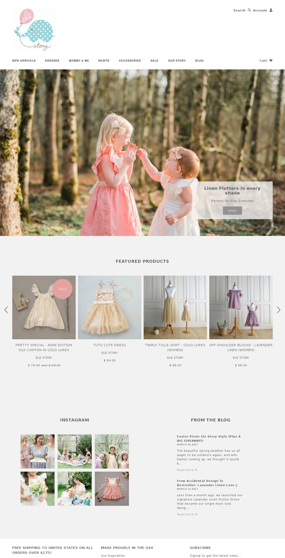 elestory.com shopify website screenshot