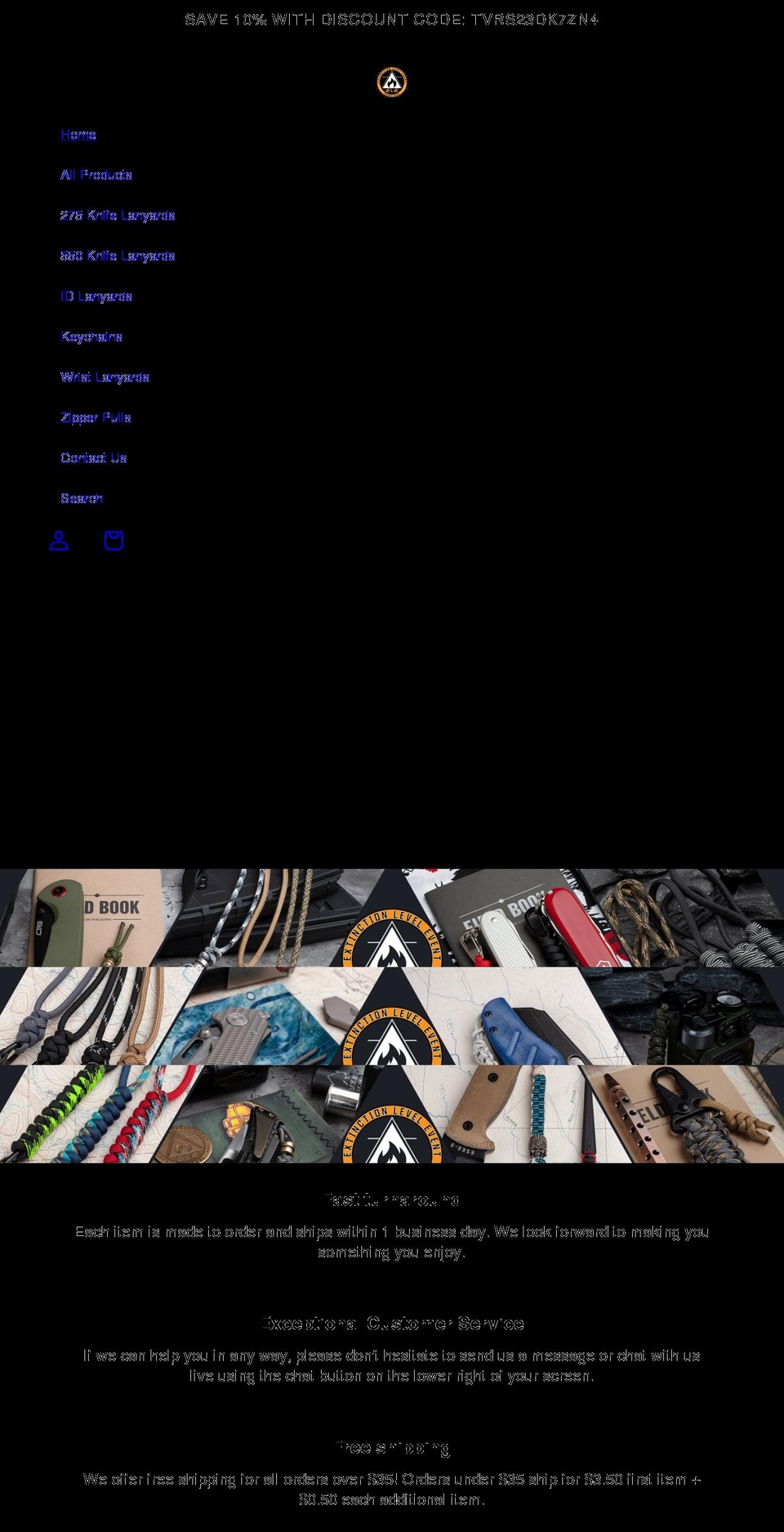 elesurvival.com shopify website screenshot