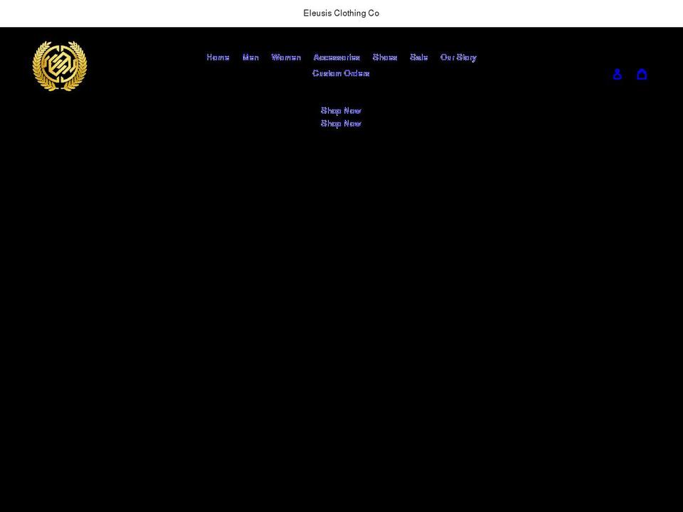 eleusisclothing.com shopify website screenshot