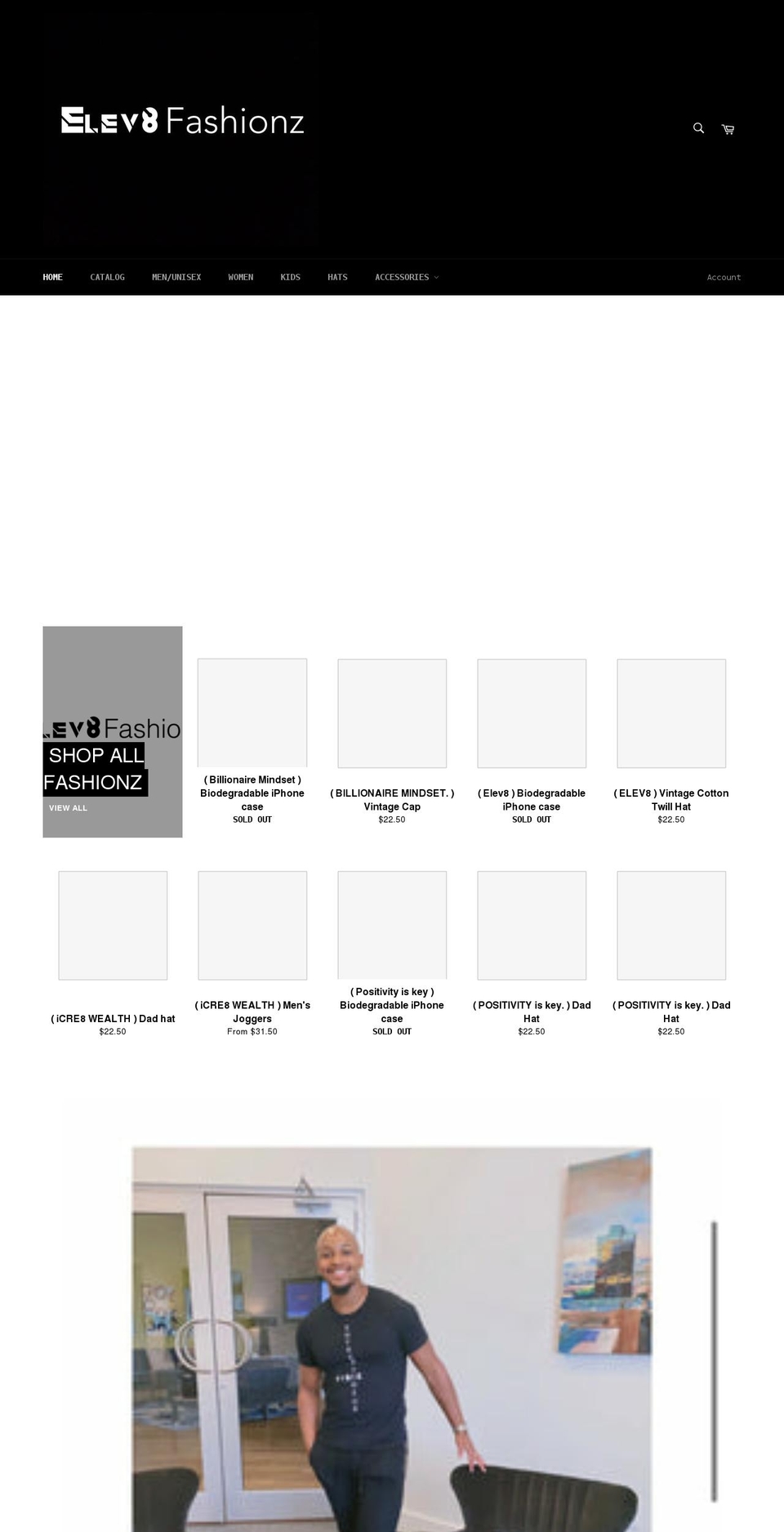 elev8fashionz.com shopify website screenshot