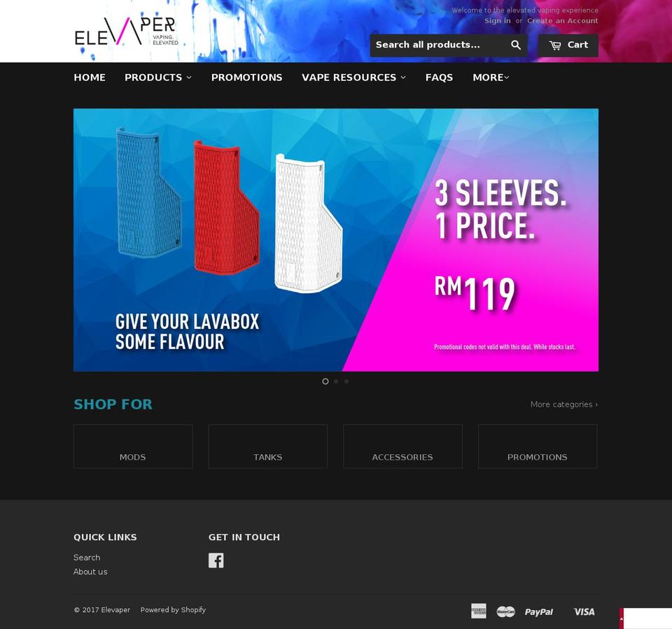 elevaper.com shopify website screenshot