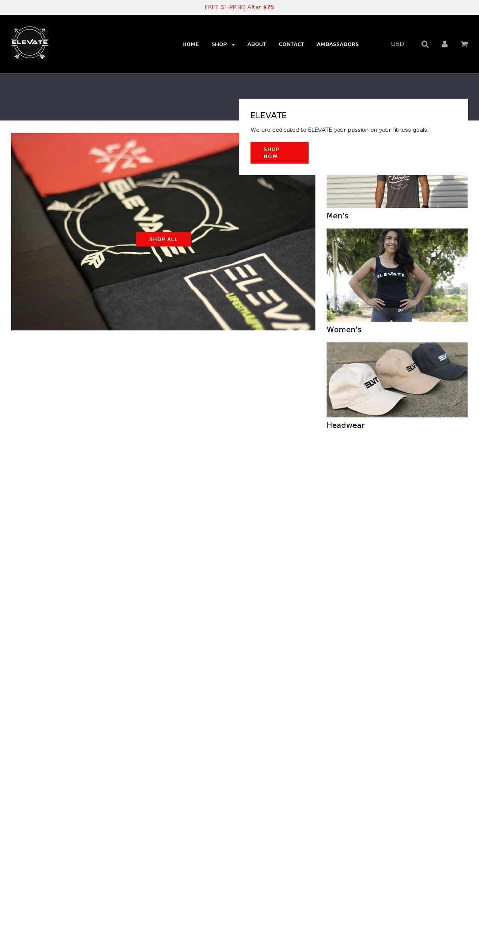 elevate-apparel.com — Shopify storefront screenshot