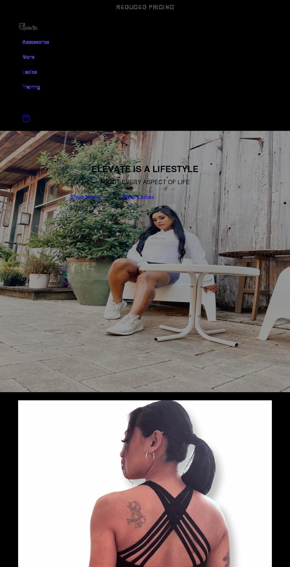 elevateapparelcompany.com shopify website screenshot