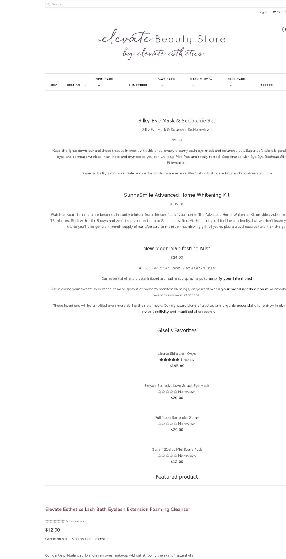 elevatebeautystore.com shopify website screenshot