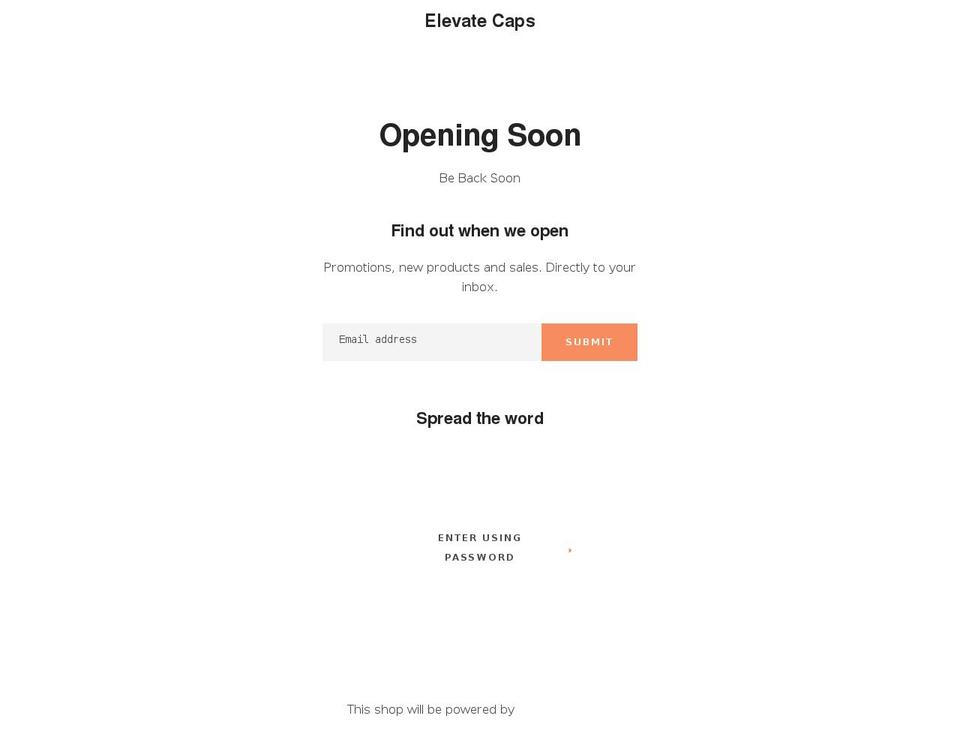 elevatecaps.com shopify website screenshot