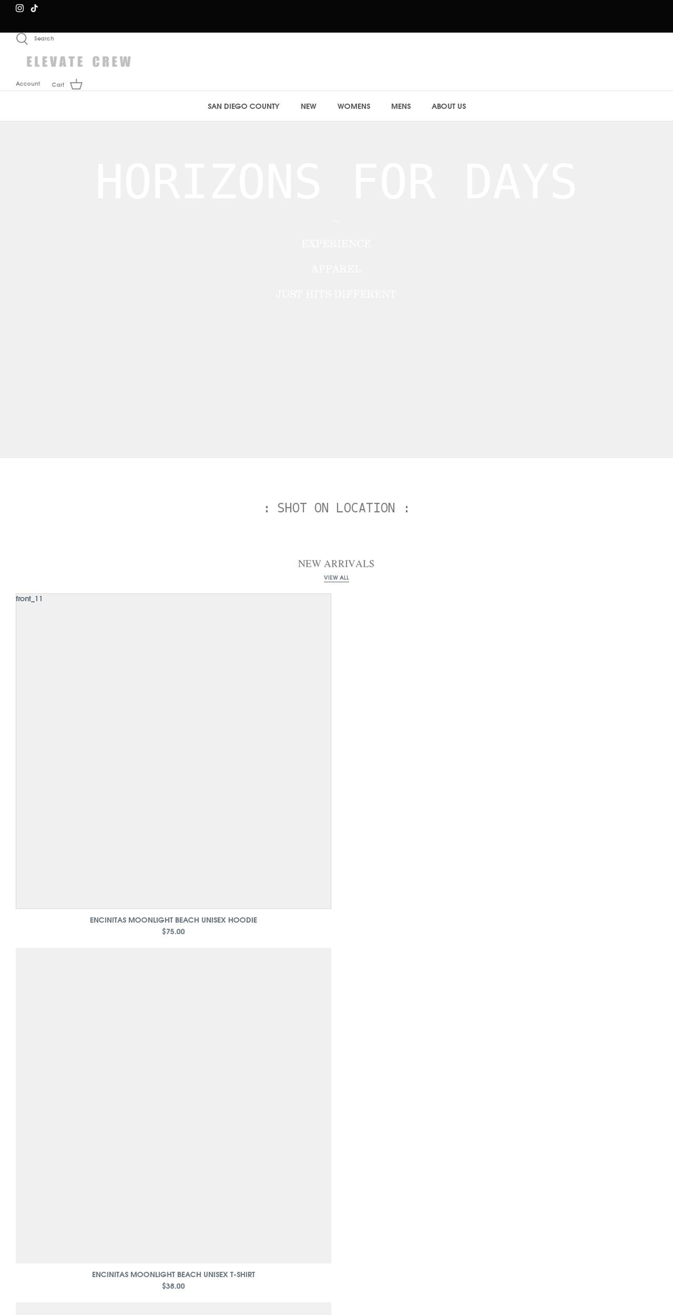 elevatecrew.com shopify website screenshot