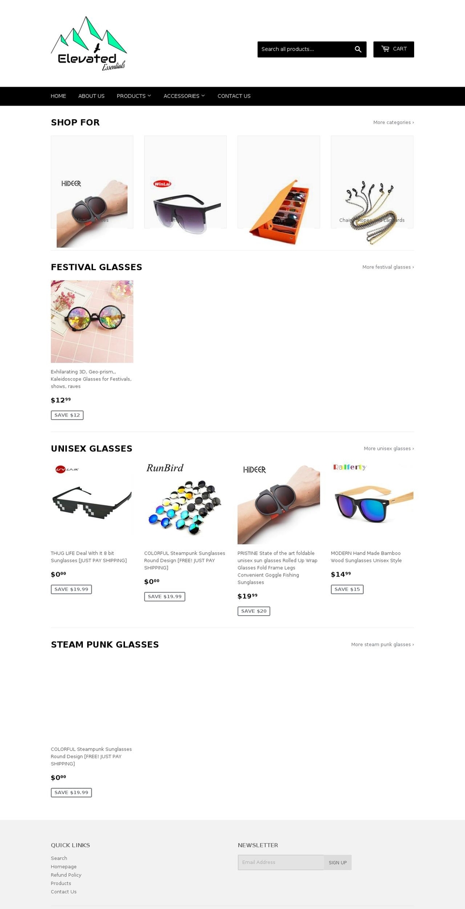 elevated-essentials.com — Shopify storefront screenshot