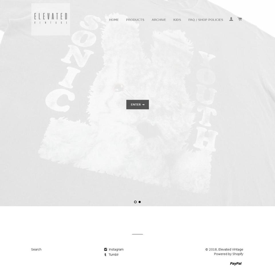 elevated-youth.com shopify website screenshot