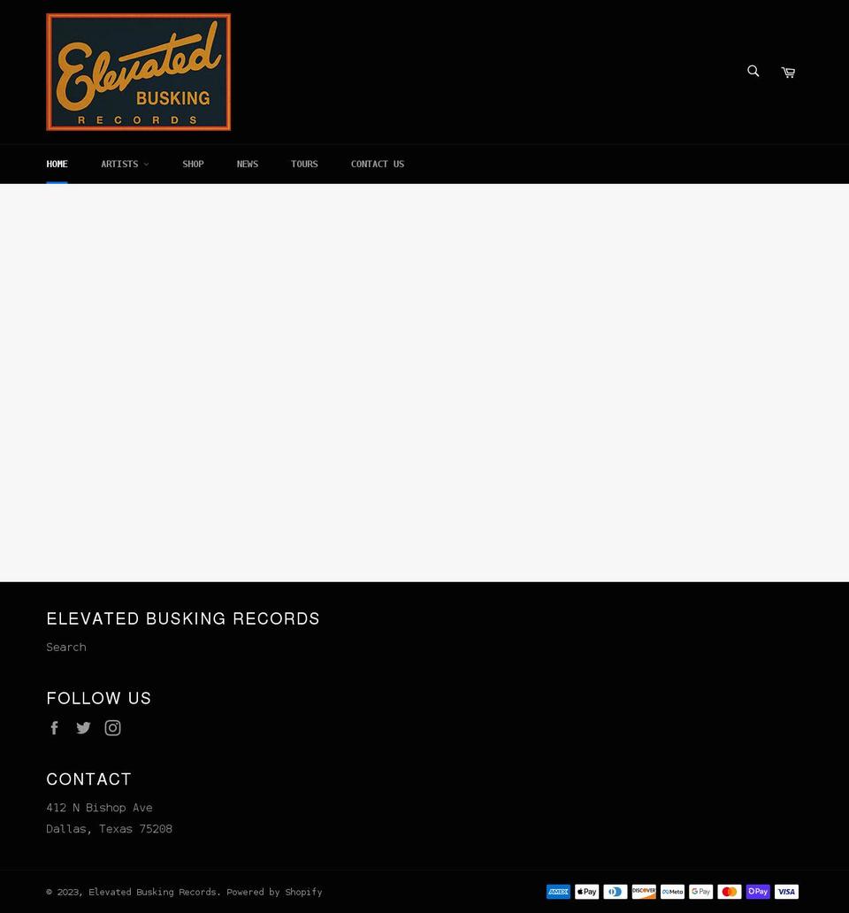 elevatedbusking.com shopify website screenshot