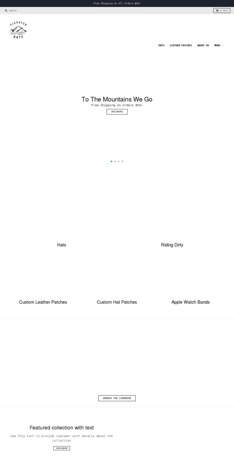 elevatedhats.com shopify website screenshot