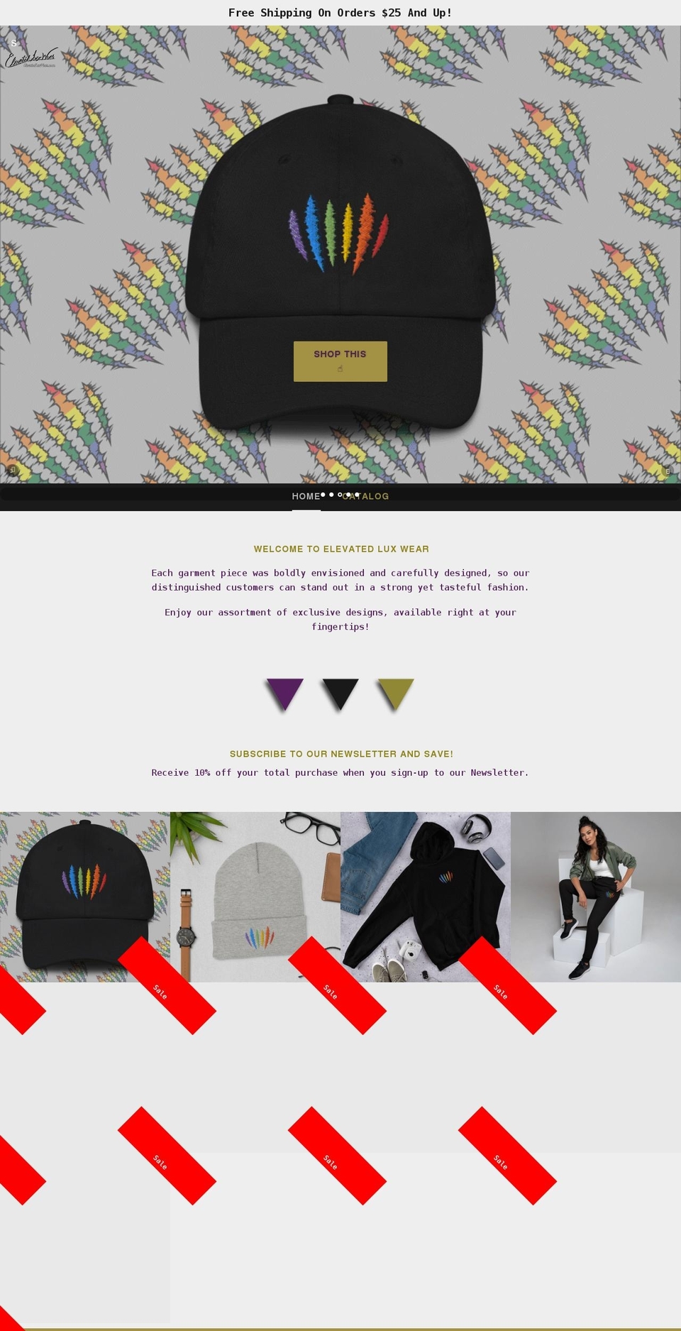 elevatedluxwear.com shopify website screenshot