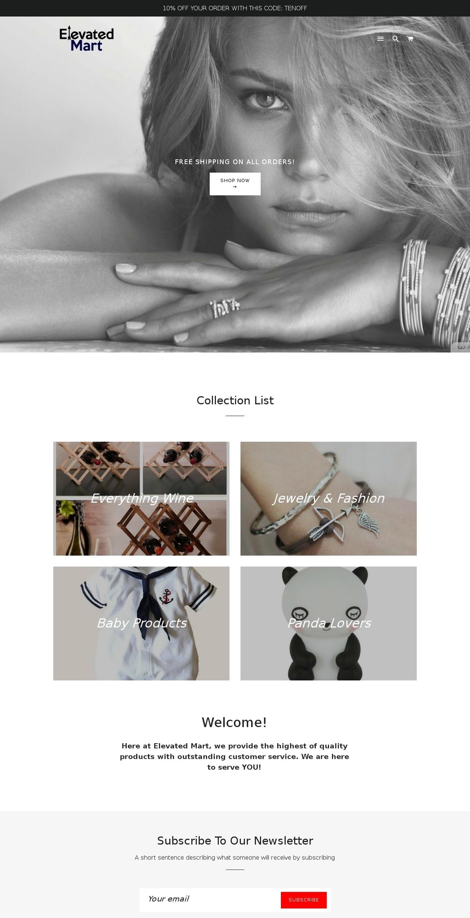 elevatedmart.com — Shopify storefront screenshot