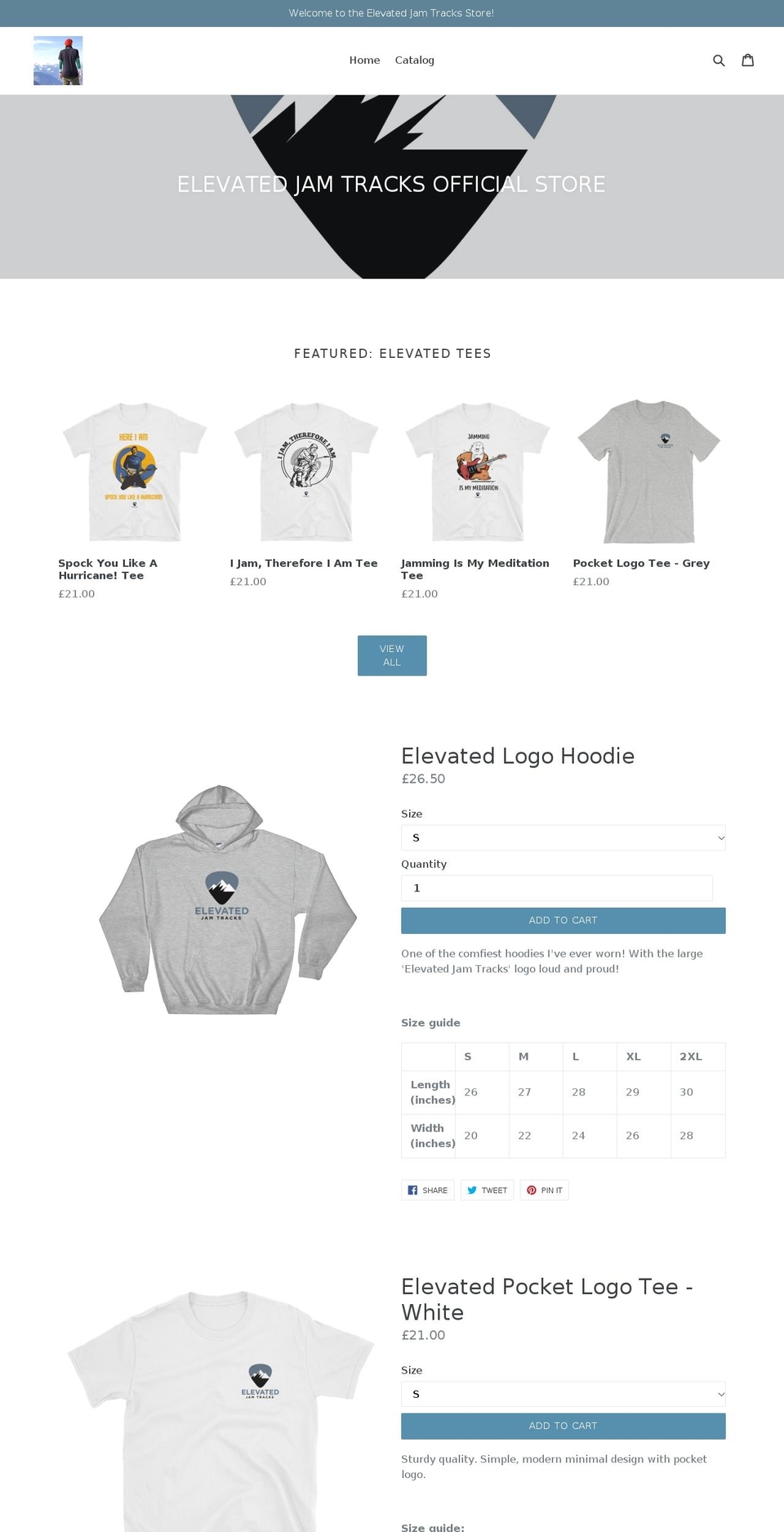 elevatedmerchandise.com — Shopify storefront screenshot
