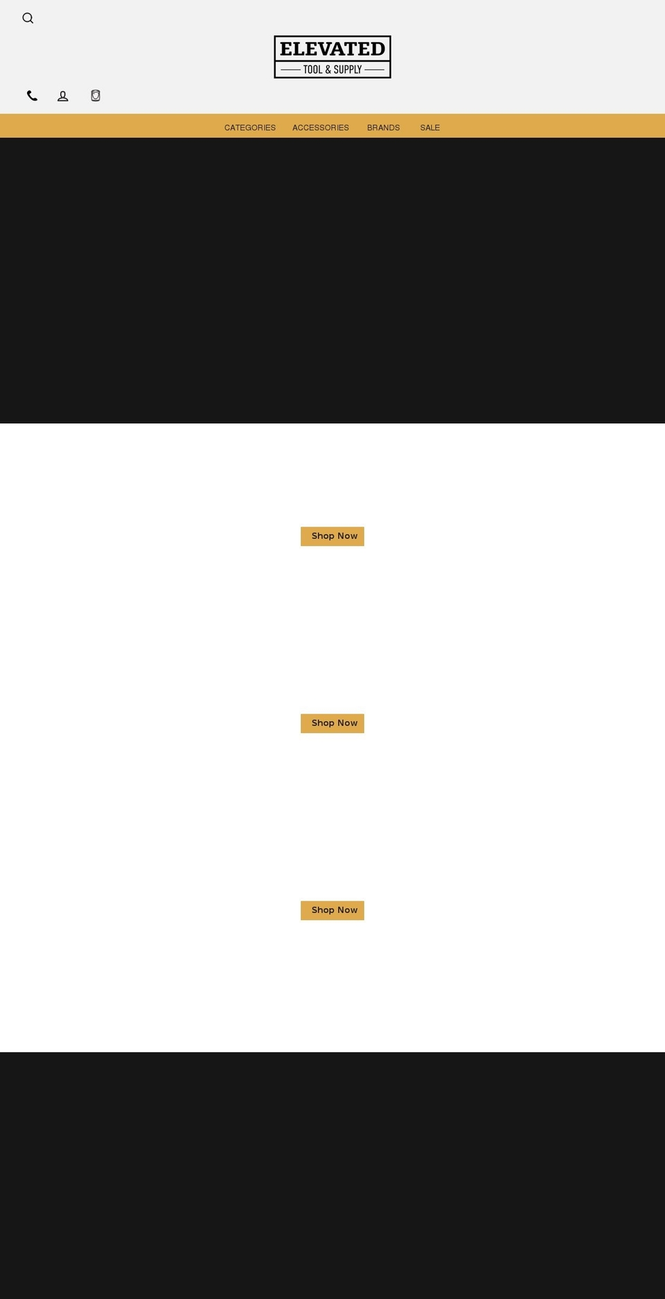 elevatedtoolandsupply.com shopify website screenshot