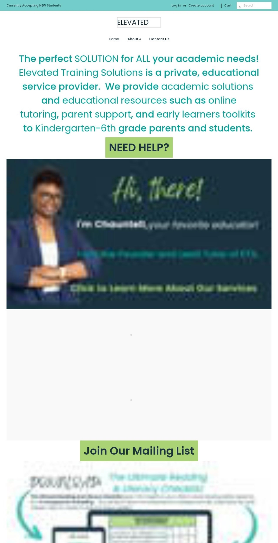 elevatedtrainingsolutions.com shopify website screenshot