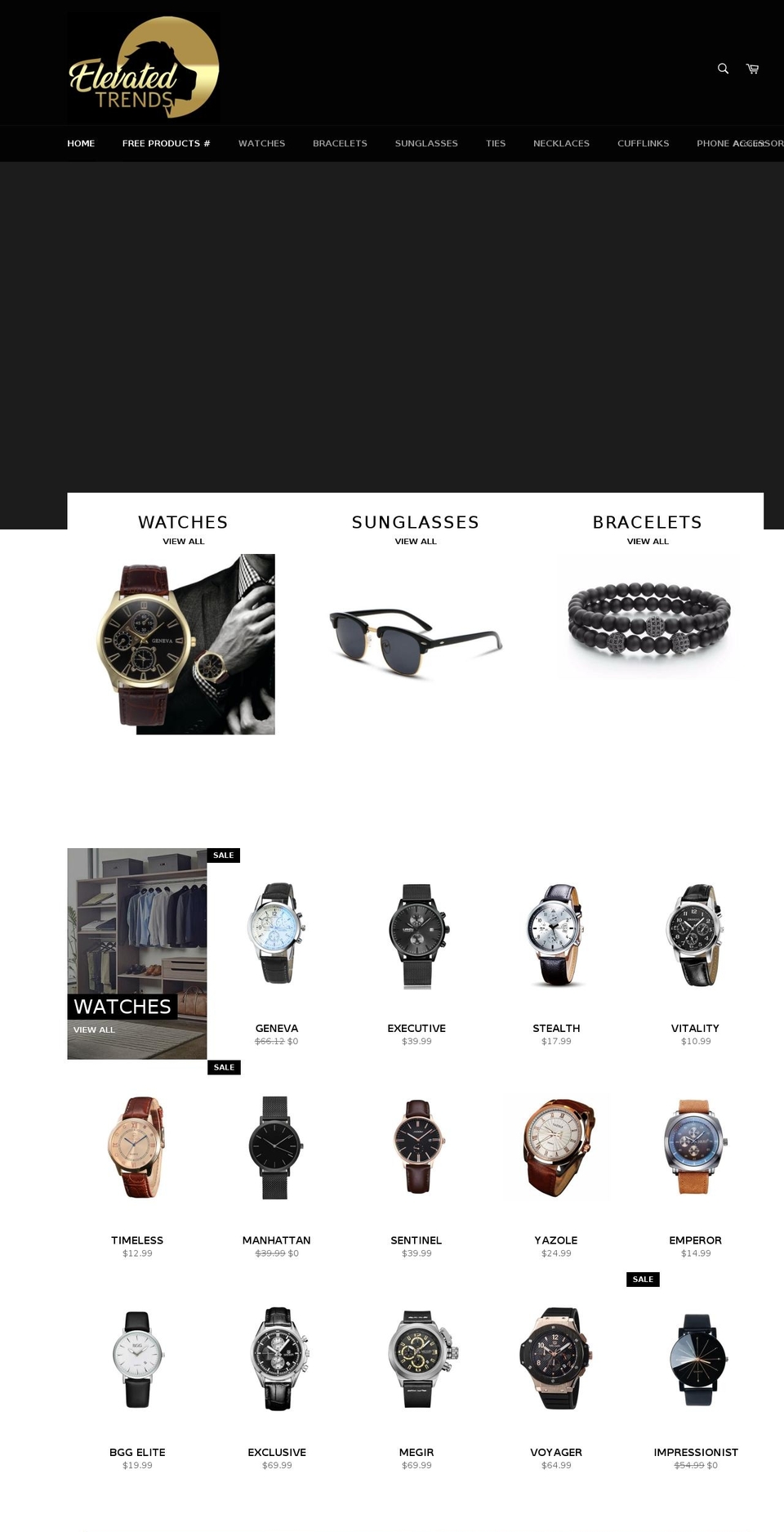 elevatedtrends.com — Shopify storefront screenshot