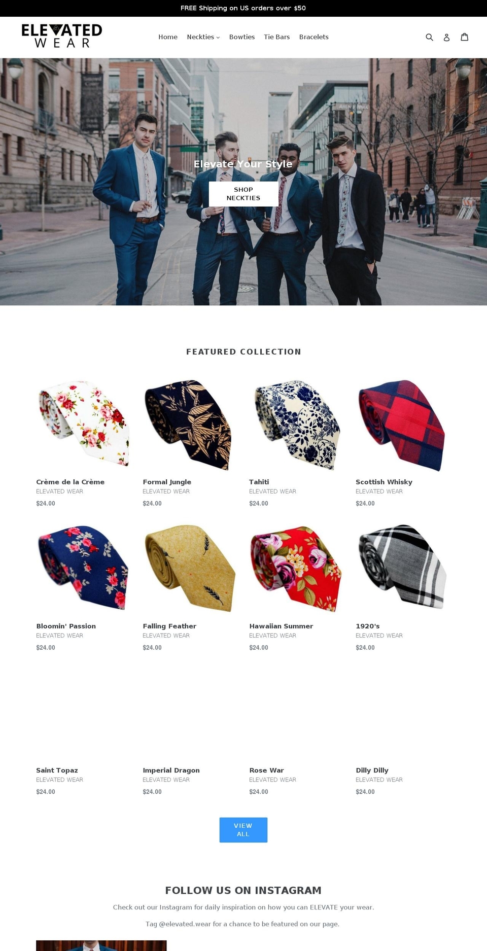 elevatedwear.com — Shopify storefront screenshot