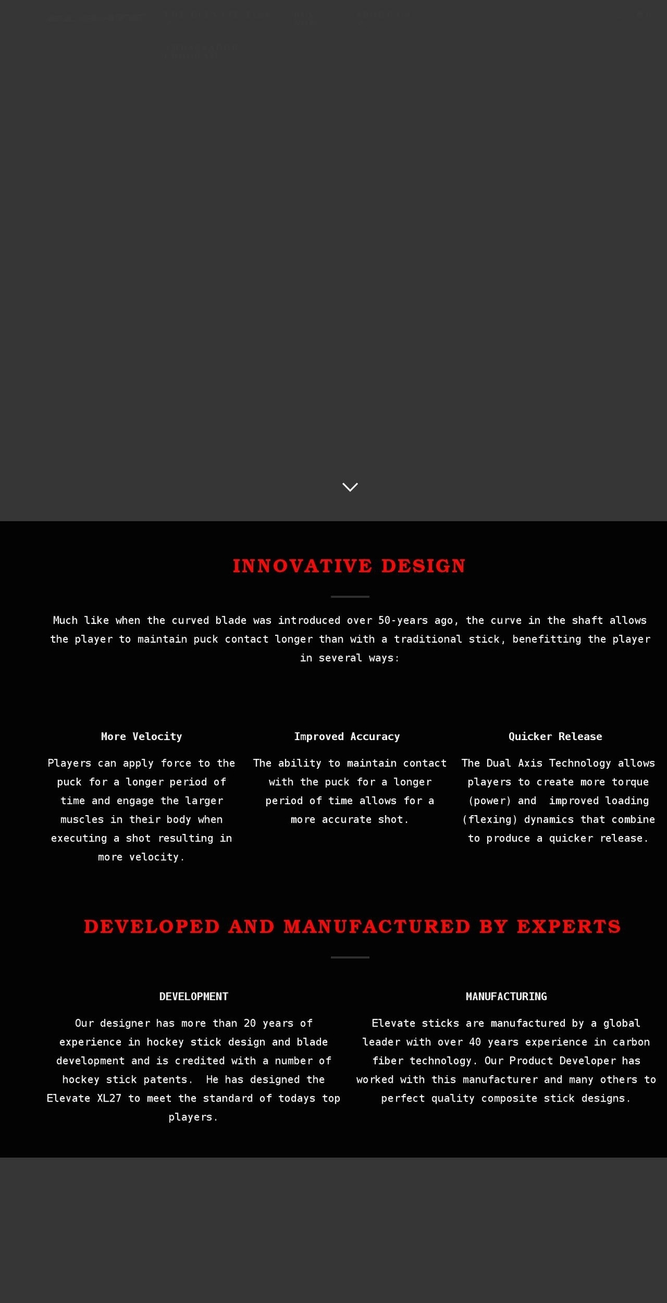 elevatehockey.net shopify website screenshot