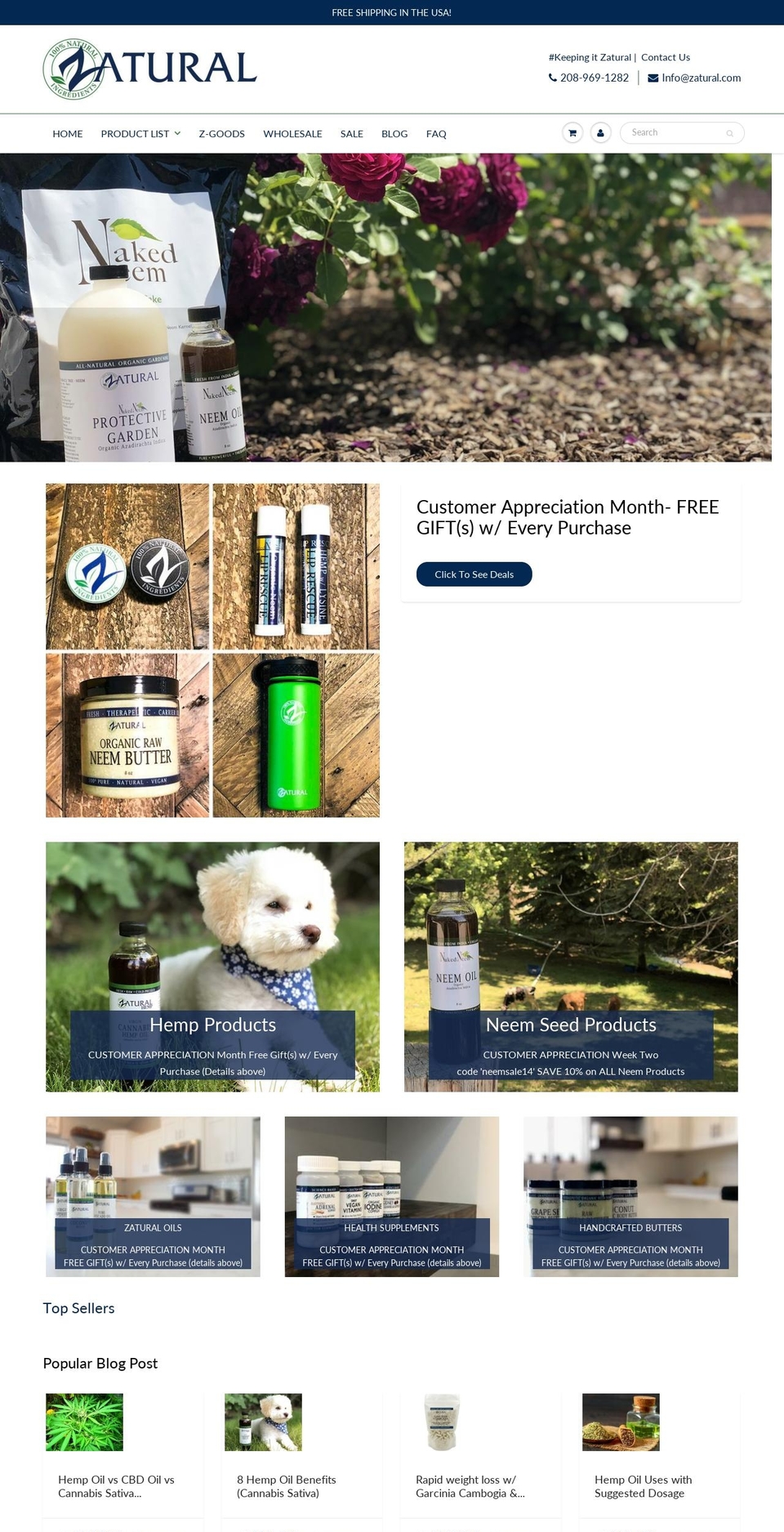 elevatenature.com — Shopify storefront screenshot