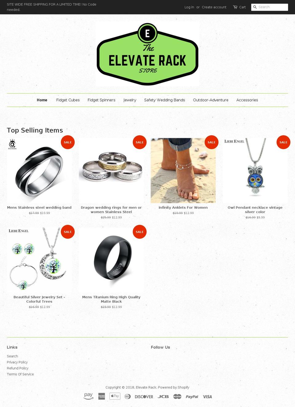 elevaterack.com — Shopify storefront screenshot