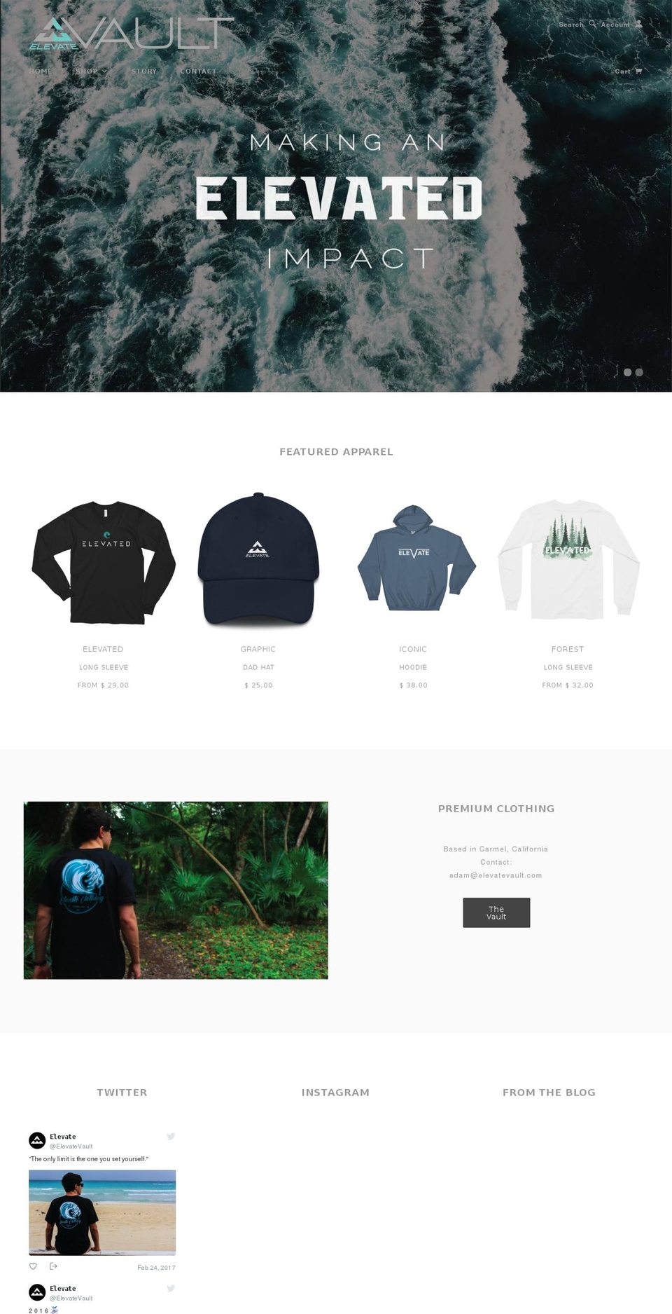 elevatevault.com shopify website screenshot