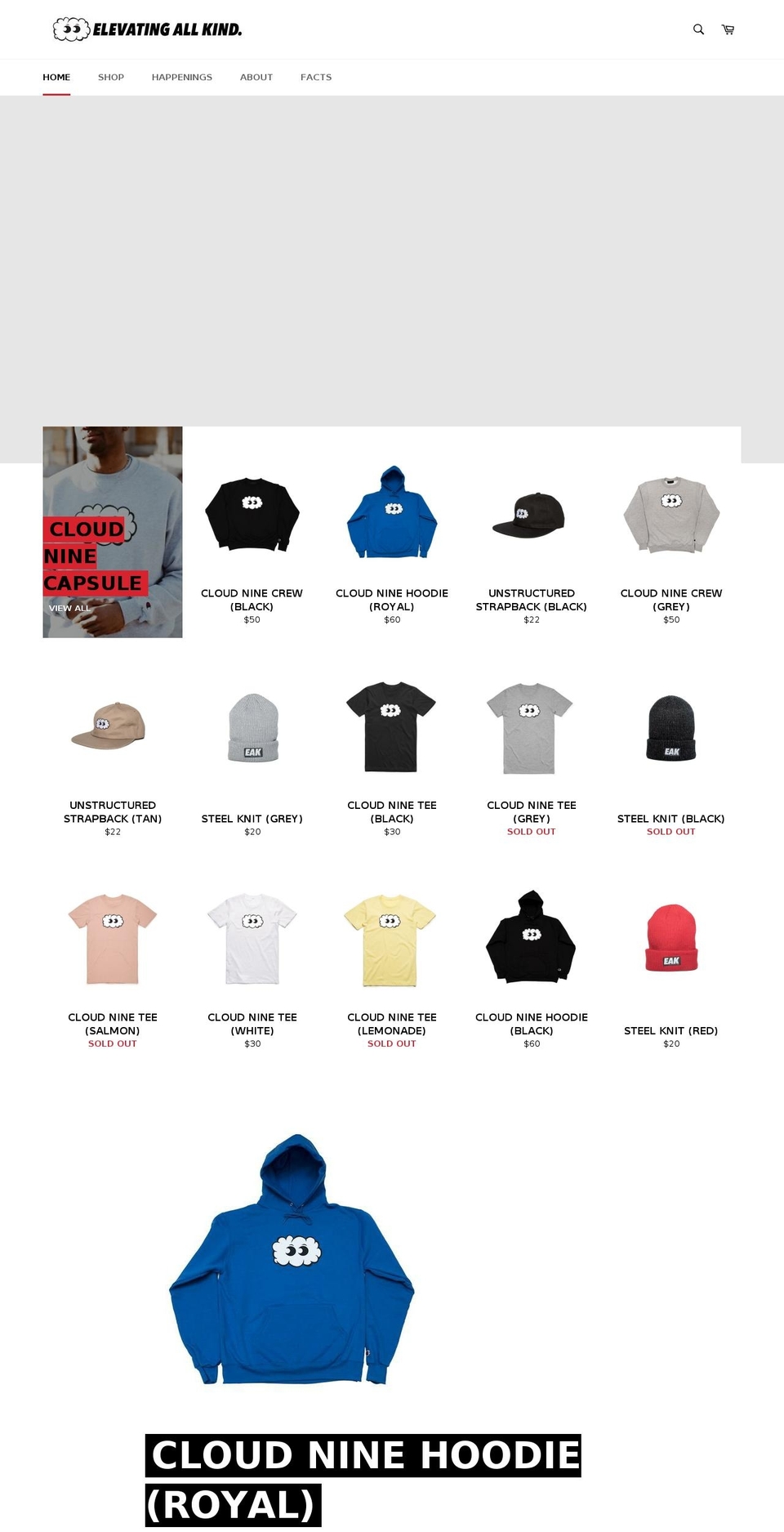 elevatingallkind.com — Shopify storefront screenshot