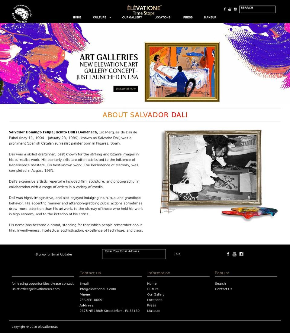elevationeus.com shopify website screenshot