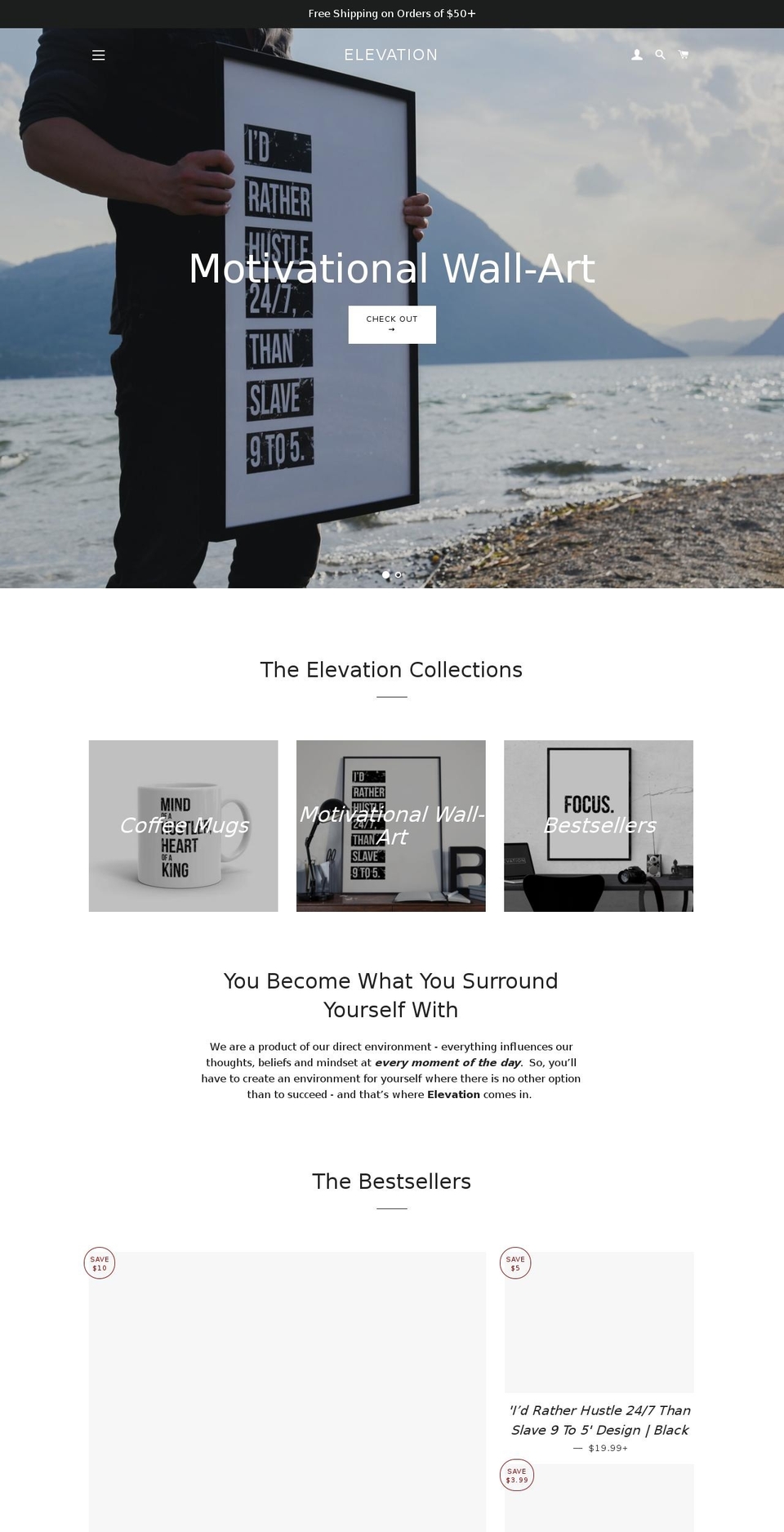 elevationprints.com — Shopify storefront screenshot