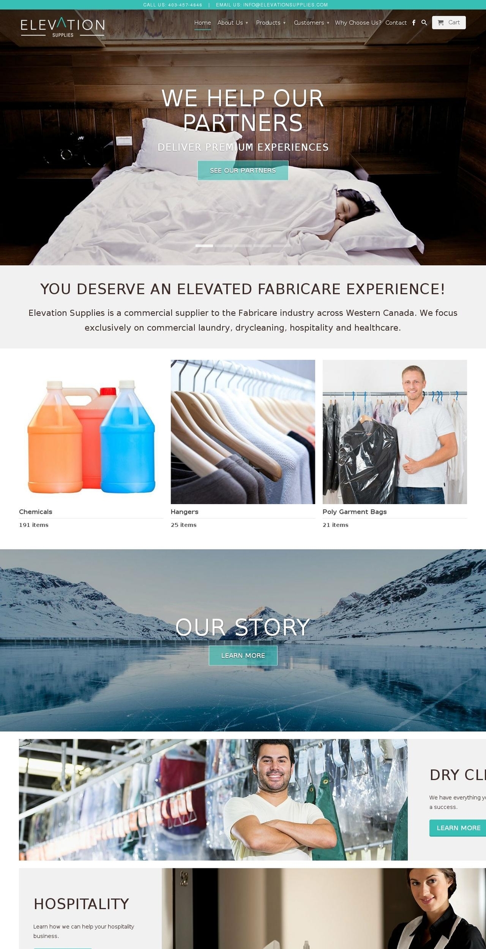 elevationsupplies.com shopify website screenshot