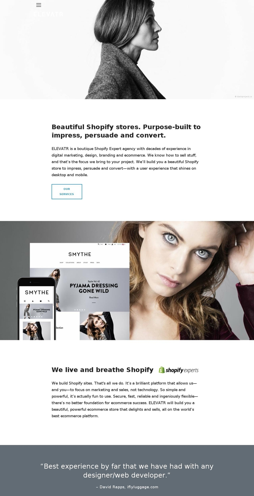 elevatr.ca shopify website screenshot