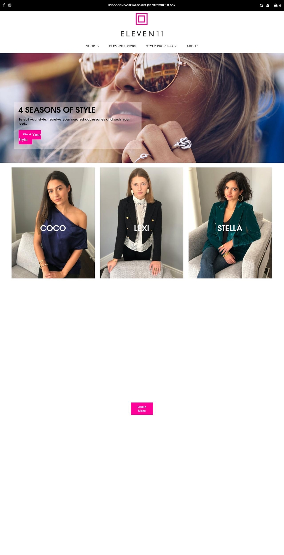 eleven11box.com shopify website screenshot