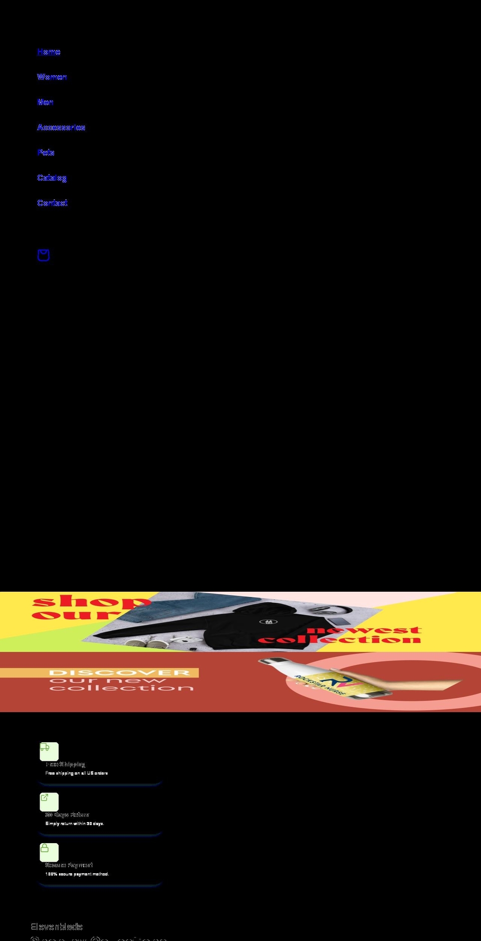 elevenblade.com shopify website screenshot