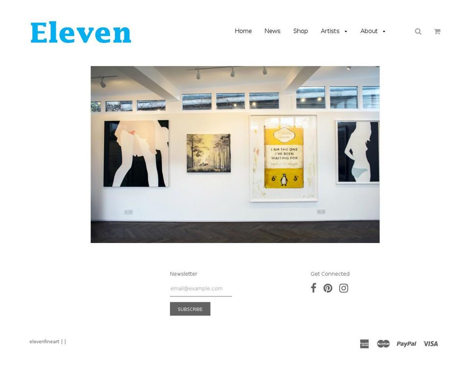 Flow Shopify theme site example elevenfineart.com